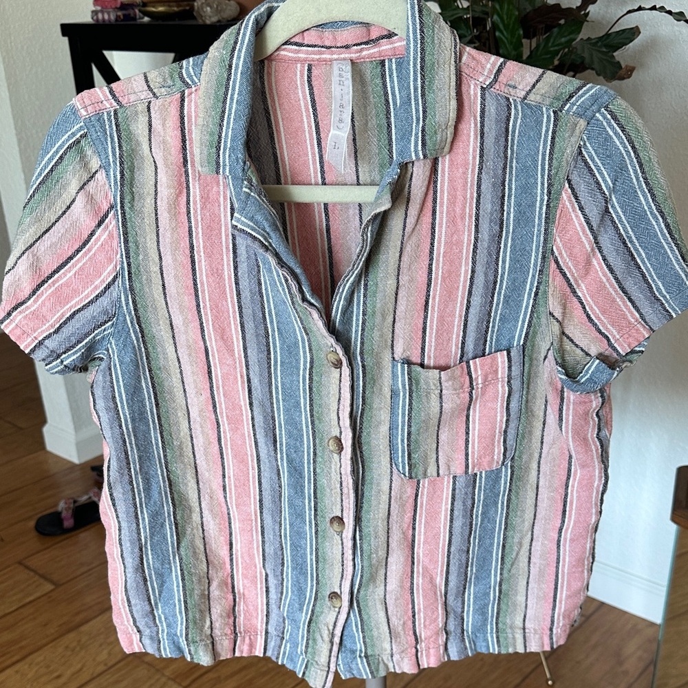Striped Button-Up Shirt